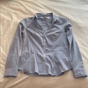 Blue Striped Button-Up Shirt